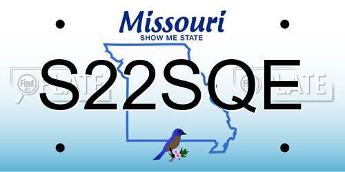 S22SQE Missouri License Plate