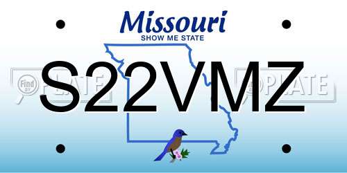 S22VMZ Missouri License Plate