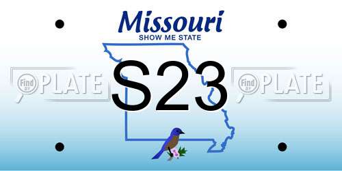 S23 Missouri License Plate