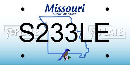 S233LE Missouri License Plate
