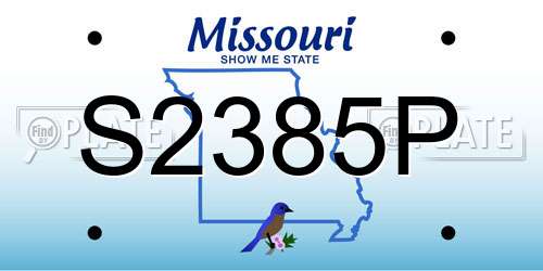S2385P Missouri License Plate