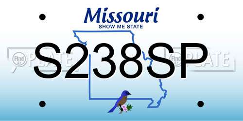 S238SP Missouri License Plate