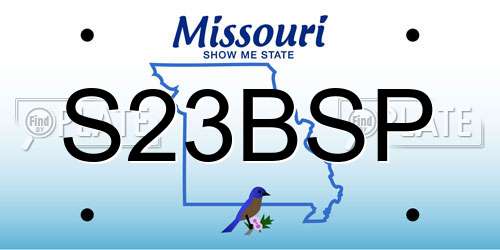 S23BSP Missouri License Plate