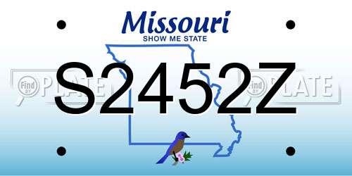 S2452Z Missouri License Plate