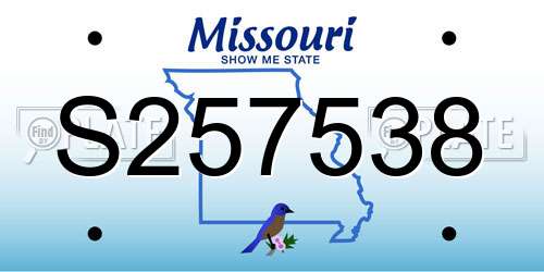 S257538 Missouri License Plate