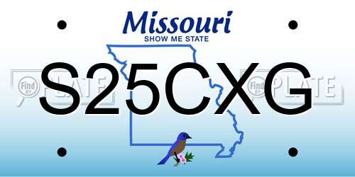 S25CXG Missouri License Plate