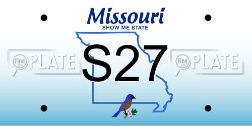 S27 Missouri License Plate