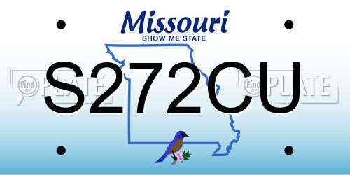 S272CU Missouri License Plate