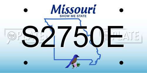 S2750E Missouri License Plate