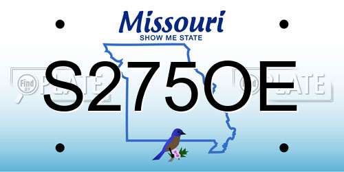 S275OE Missouri License Plate