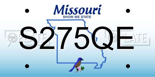 S275QE Missouri License Plate