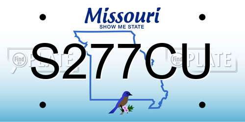 S277CU Missouri License Plate