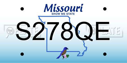 S278QE Missouri License Plate
