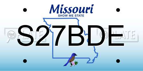 S27BDE Missouri License Plate