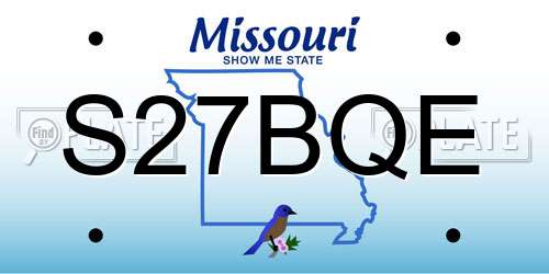 S27BQE Missouri License Plate