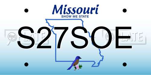 S27SOE Missouri License Plate