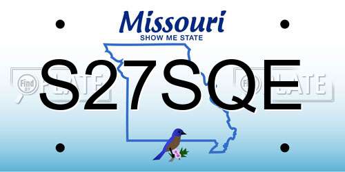 S27SQE Missouri License Plate