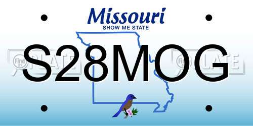 S28MOG Missouri License Plate