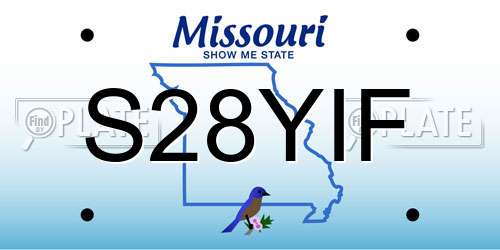 S28YIF Missouri License Plate