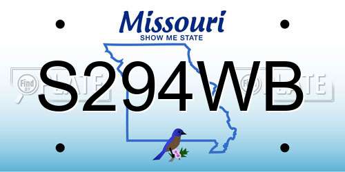 S294WB Missouri License Plate