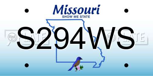 S294WS Missouri License Plate