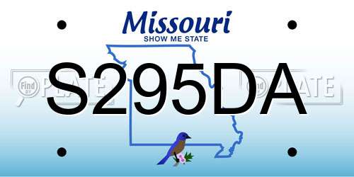 S295DA Missouri License Plate