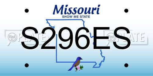 S296ES Missouri License Plate