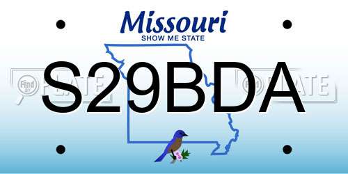 S29BDA Missouri License Plate