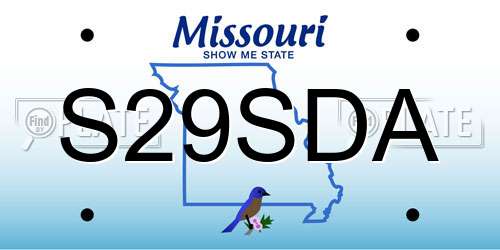 S29SDA Missouri License Plate