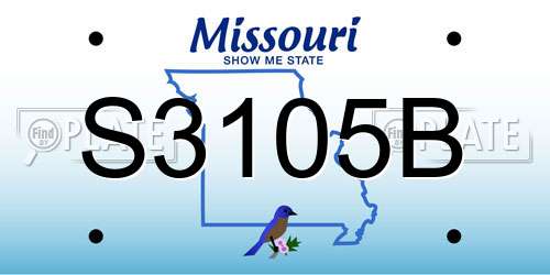 S3105B Missouri License Plate