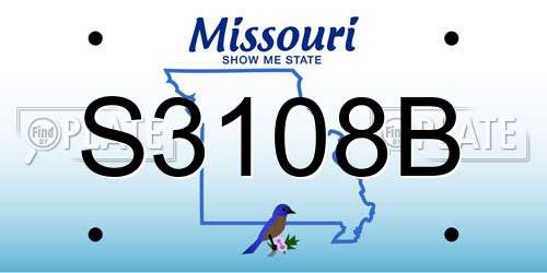 S3108B Missouri License Plate