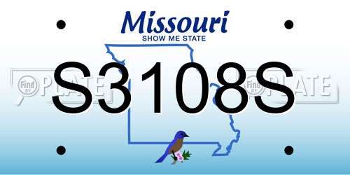 S3108S Missouri License Plate