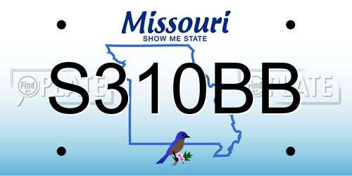S310BB Missouri License Plate