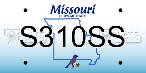 S310SS Missouri License Plate