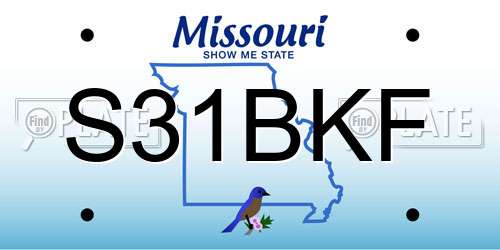 S31BKF Missouri License Plate
