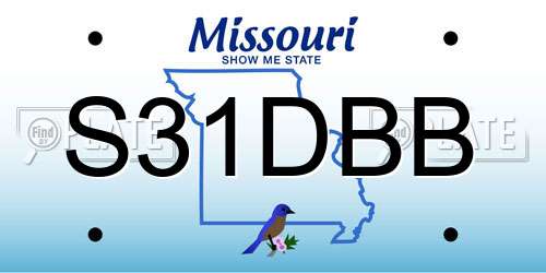 S31DBB Missouri License Plate