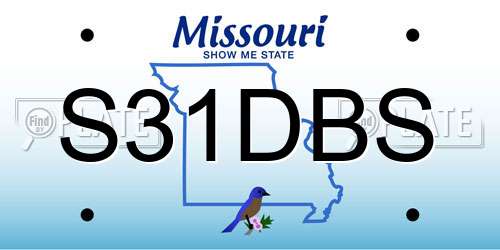 S31DBS Missouri License Plate