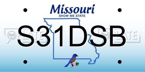S31DSB Missouri License Plate