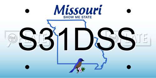 S31DSS Missouri License Plate