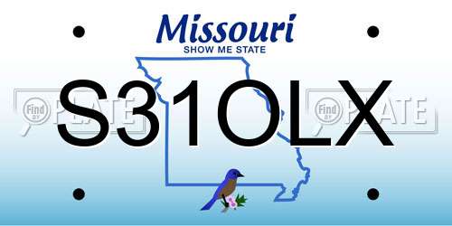 S31OLX Missouri License Plate