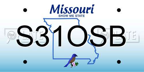 S31OSB Missouri License Plate