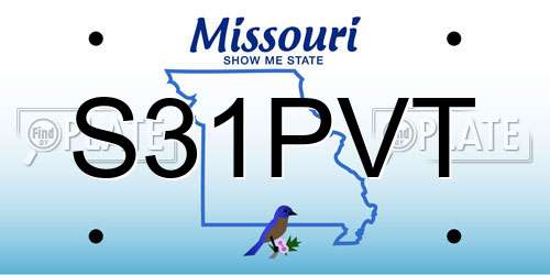 S31PVT Missouri License Plate
