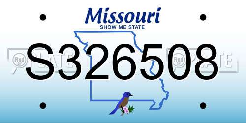 S326508 Missouri License Plate