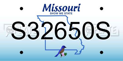 S32650S Missouri License Plate