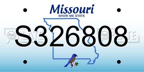 S326808 Missouri License Plate