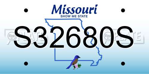 S32680S Missouri License Plate