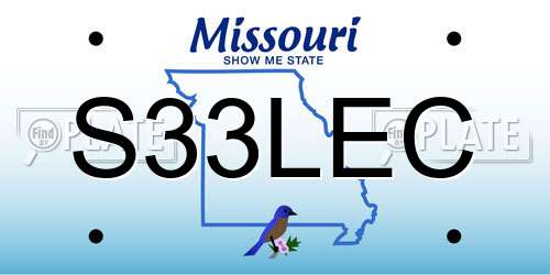S33LEC Missouri License Plate