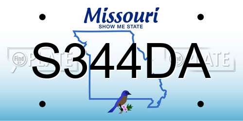 S344DA Missouri License Plate