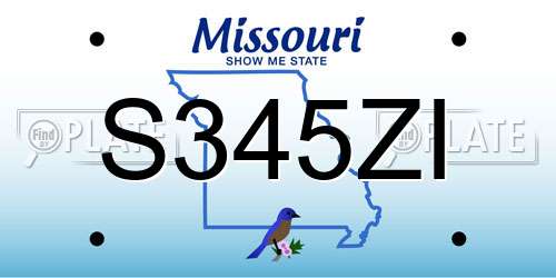 S345ZI Missouri License Plate