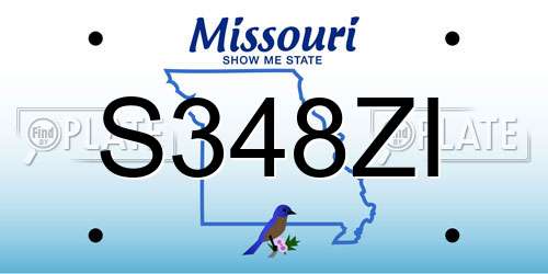 S348ZI Missouri License Plate